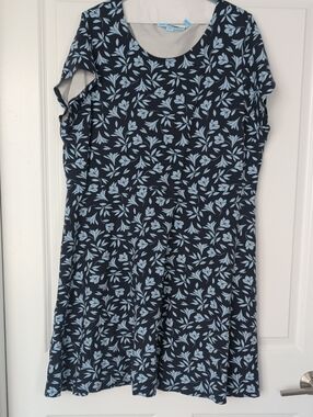 Draper James Navy Dress with Light Blue Floral Print